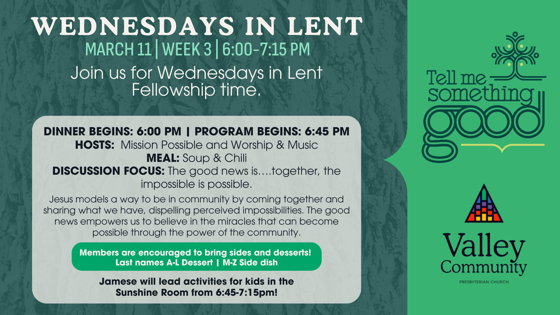 Wednesdays in Lent Fellowship | Week 3