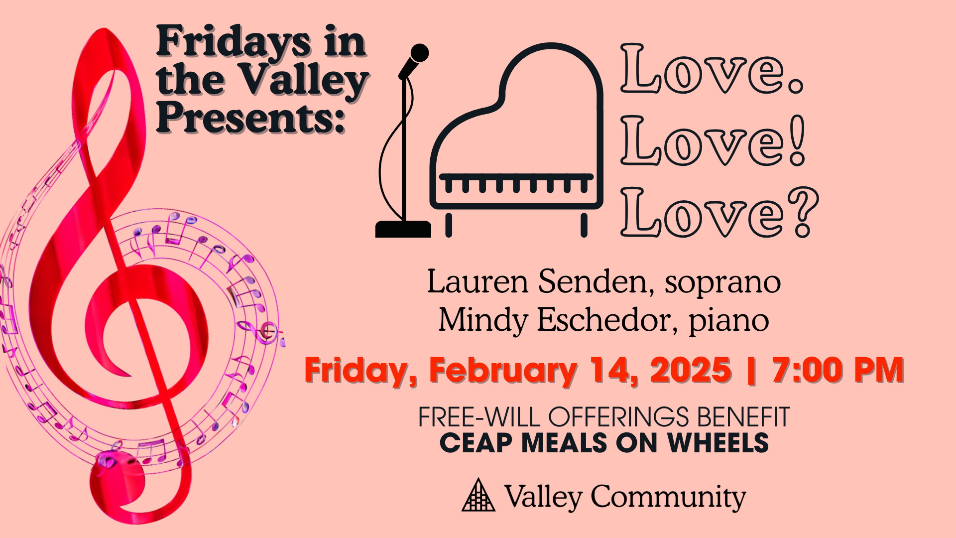 Love. Love! Love? with Lauren Senden, soprano, & Mindy Eschedor, piano