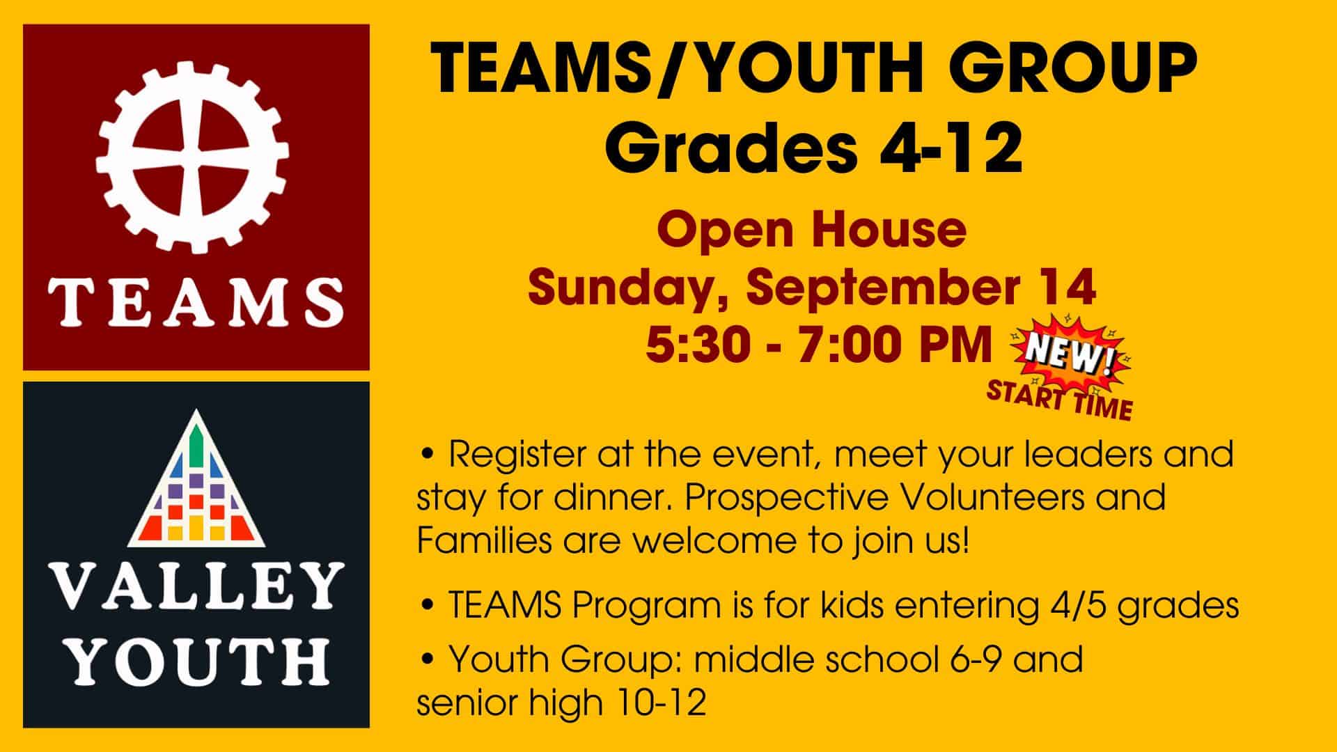TEAMS & Youth Group Open House