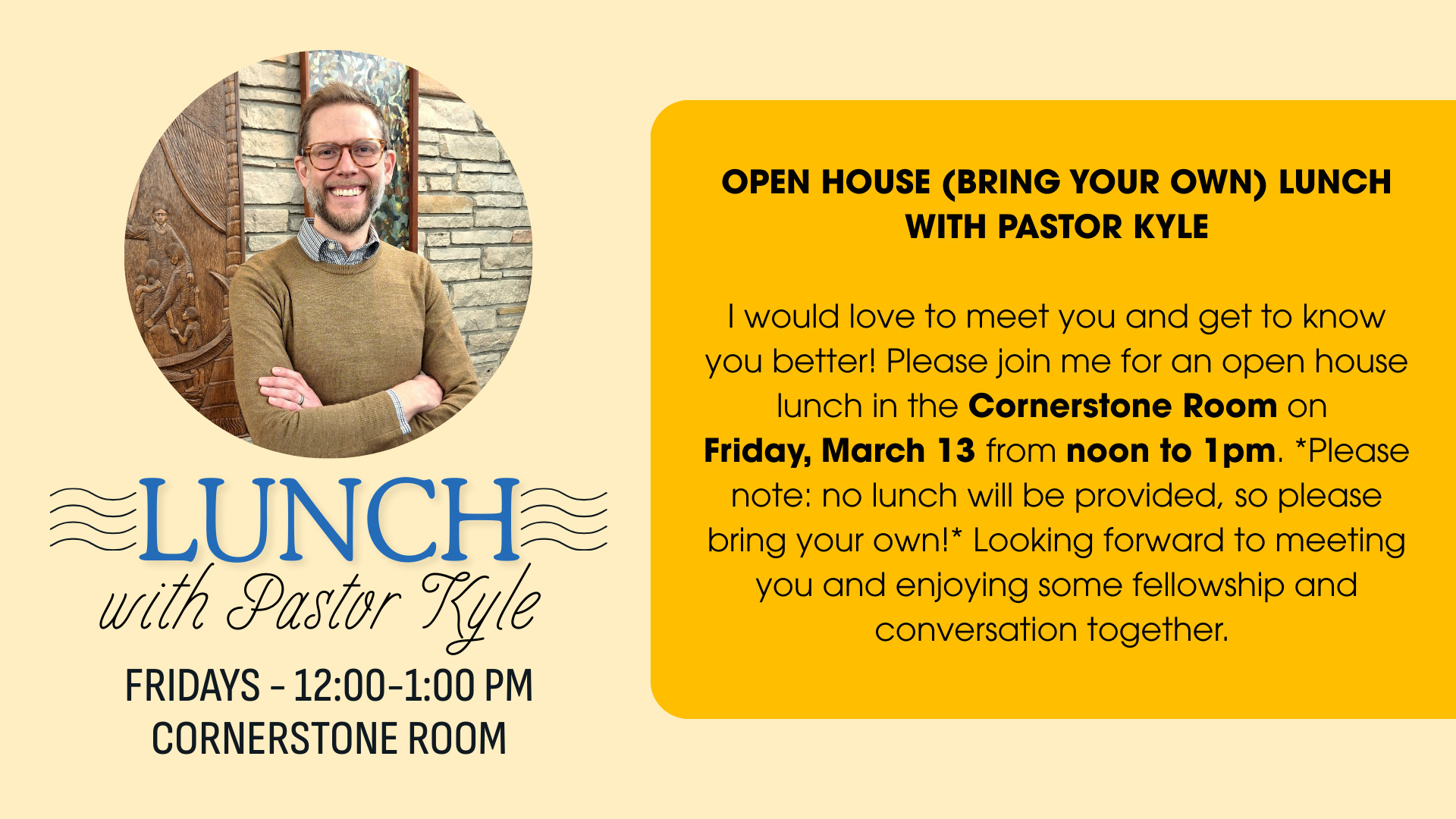 Lunch with Pastor Kyle!